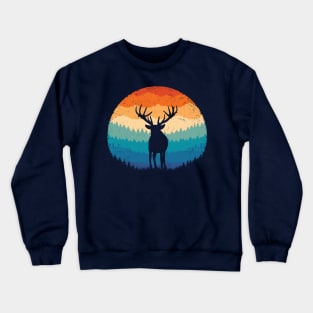 Retro Mountain Deer Crewneck Sweatshirt